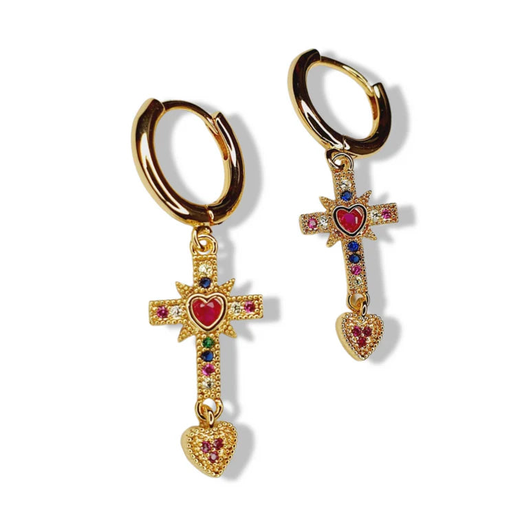 Color Pop Cross Earrings