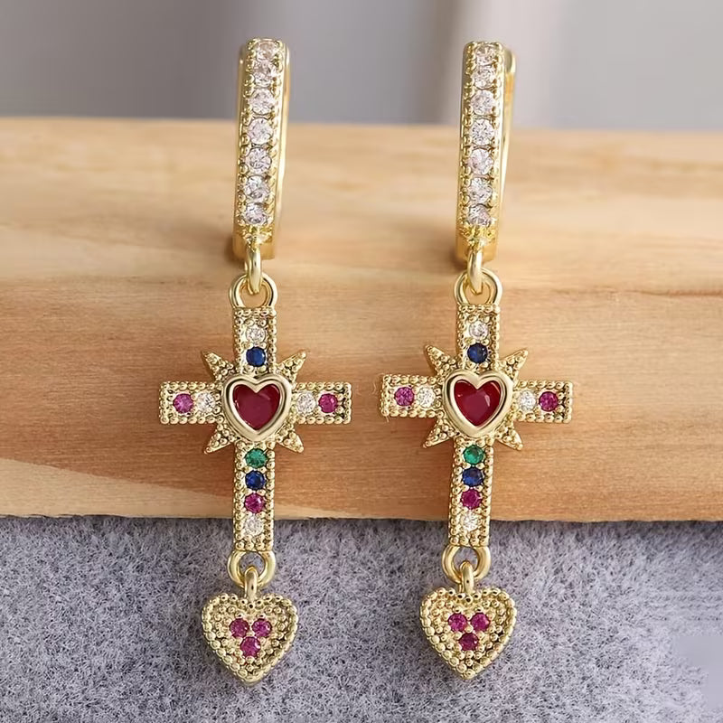 Color Pop Cross Earrings
