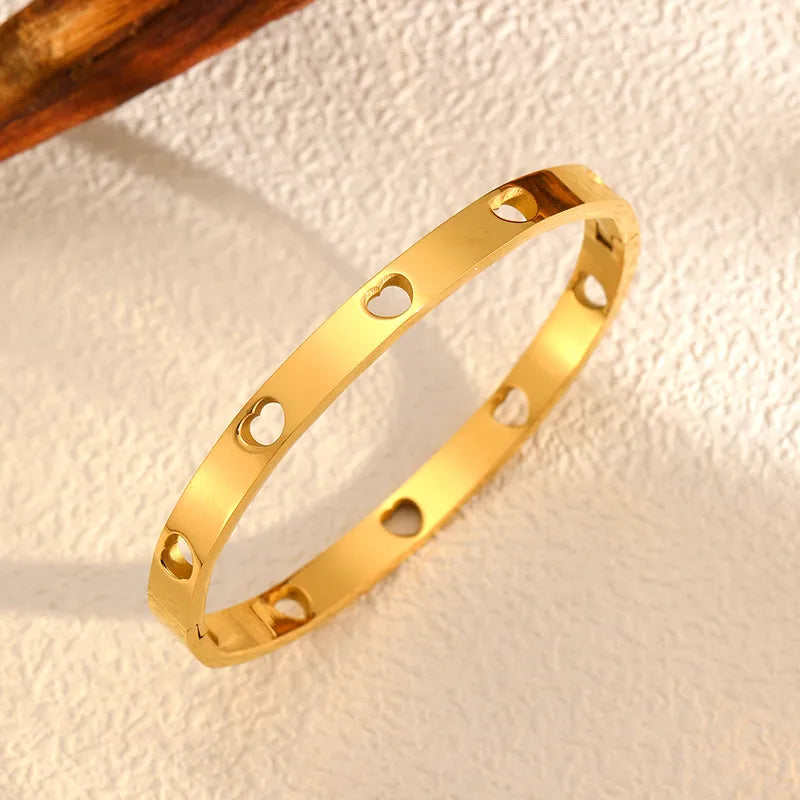 Hollow Heart Cuff Bracelet