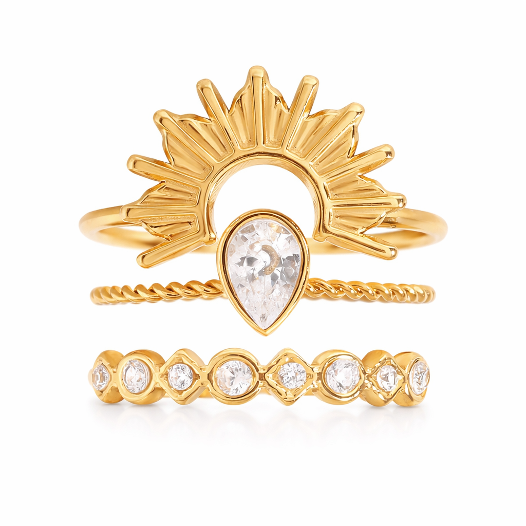 Solar Triple Stack Ring Set