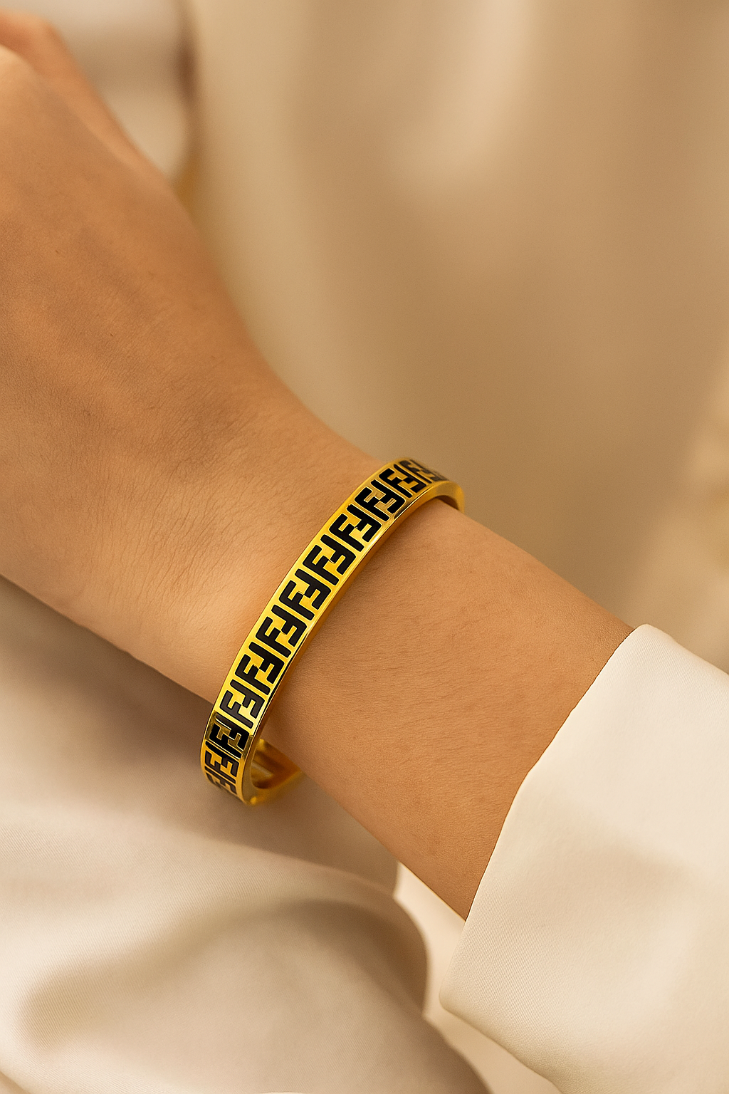 Gold Fendi Inspired Bracelet Bangle