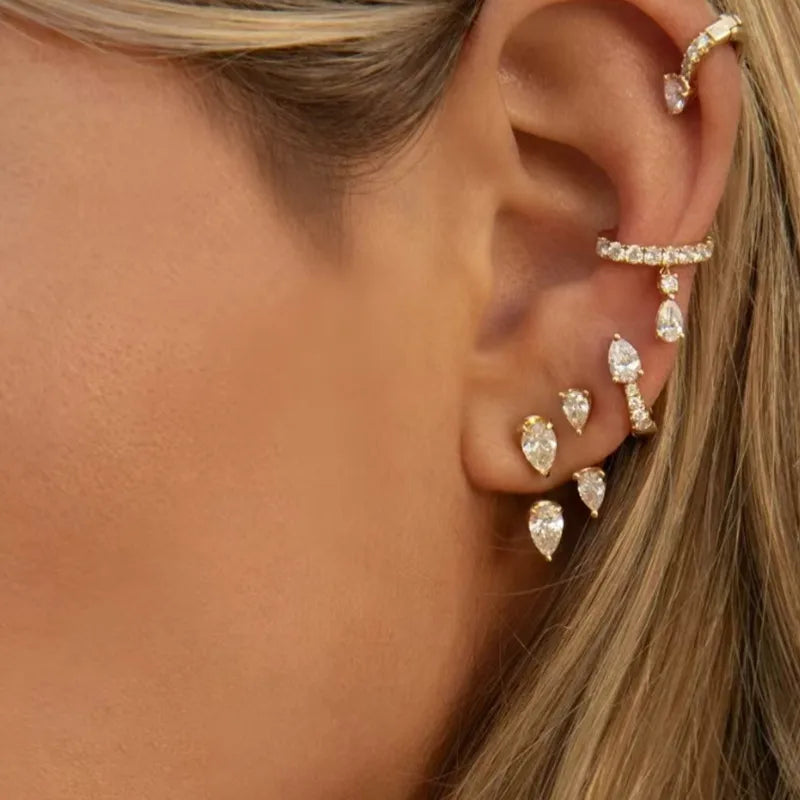 Water Droplet Zircon Earrings