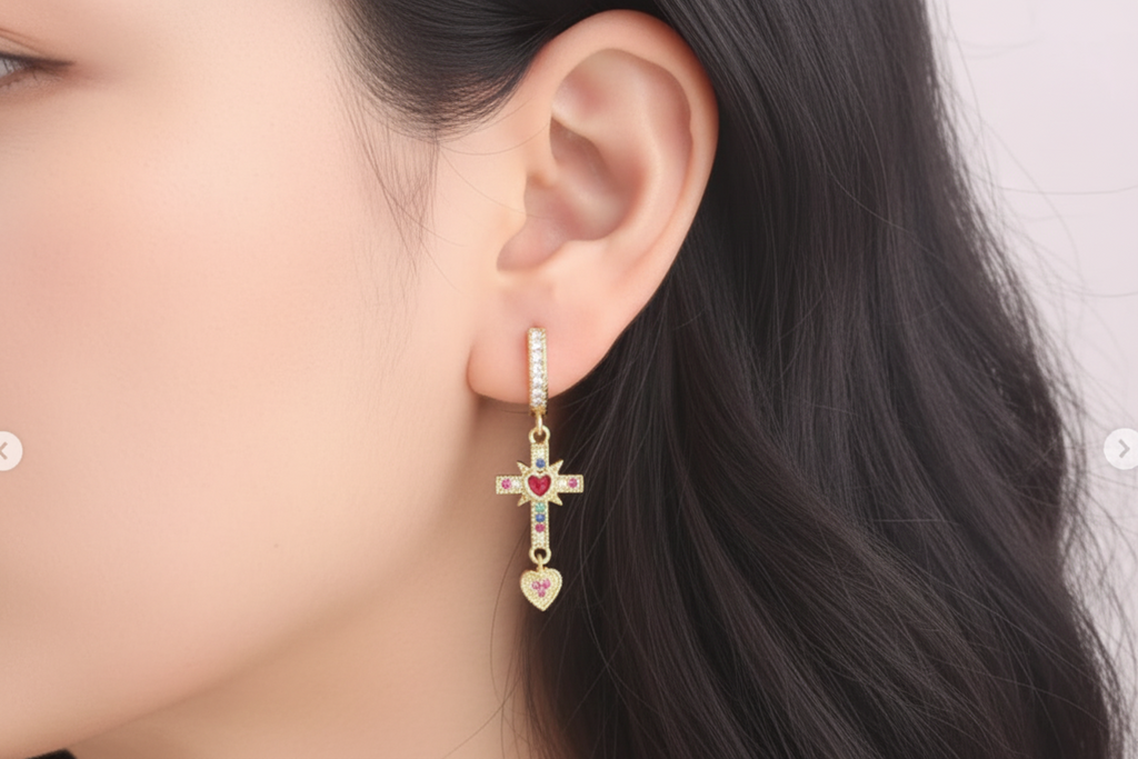 Color Pop Cross Earrings