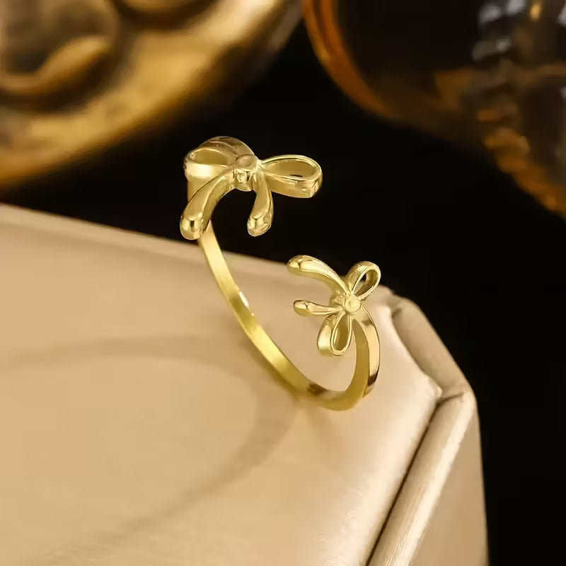Twin Bow Love Ring