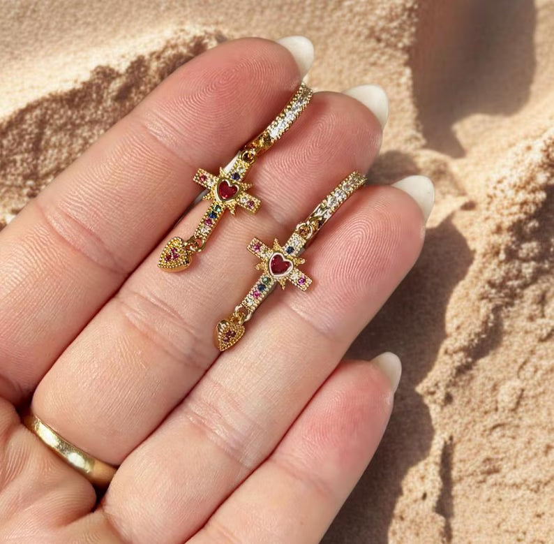 Color Pop Cross Earrings