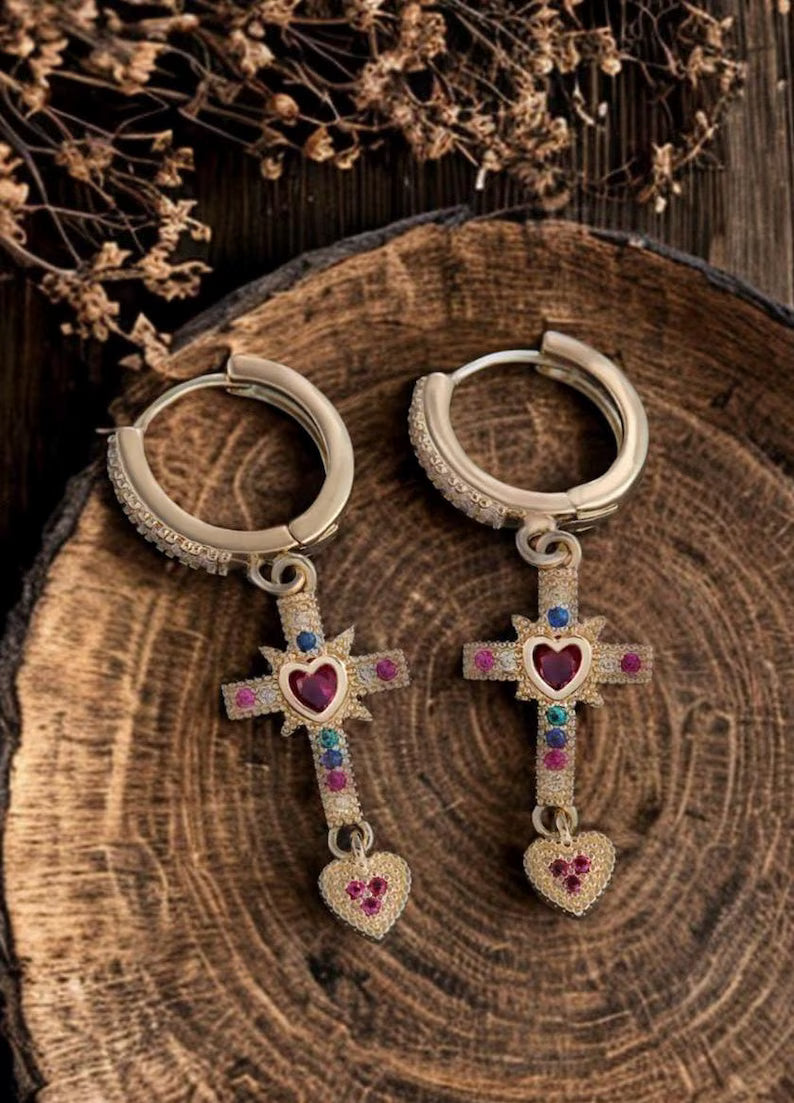 Color Pop Cross Earrings