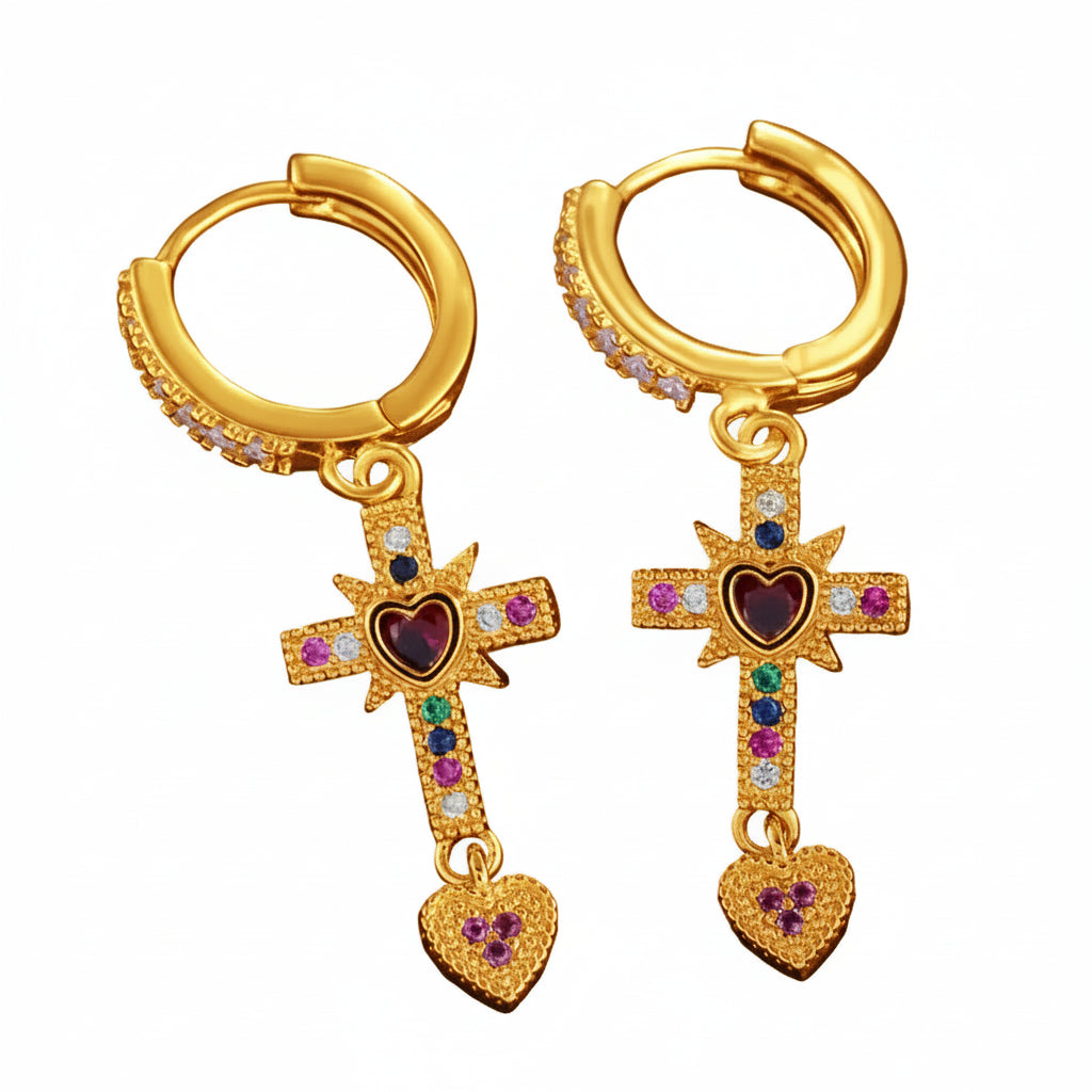 Color Pop Cross Earrings