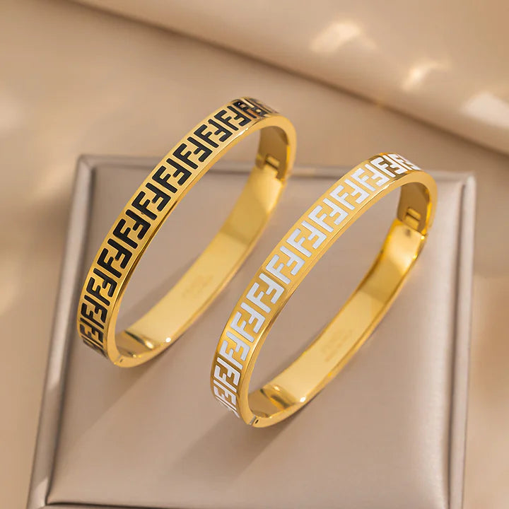 Gold Fendi Inspired Bracelet Bangle