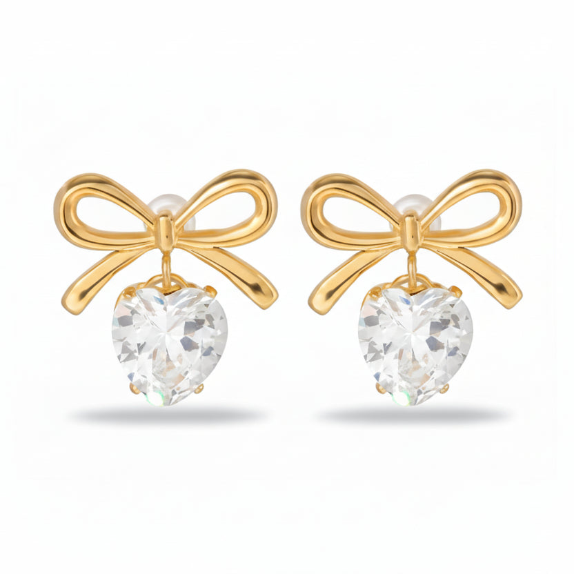 Roselle Bow & Star Earrings