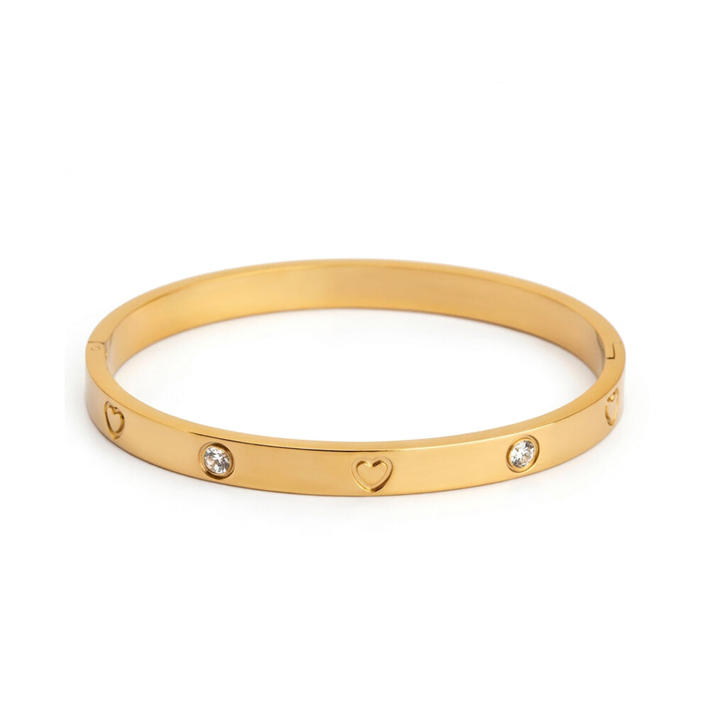 Heart Diamond Cuff Bracelet