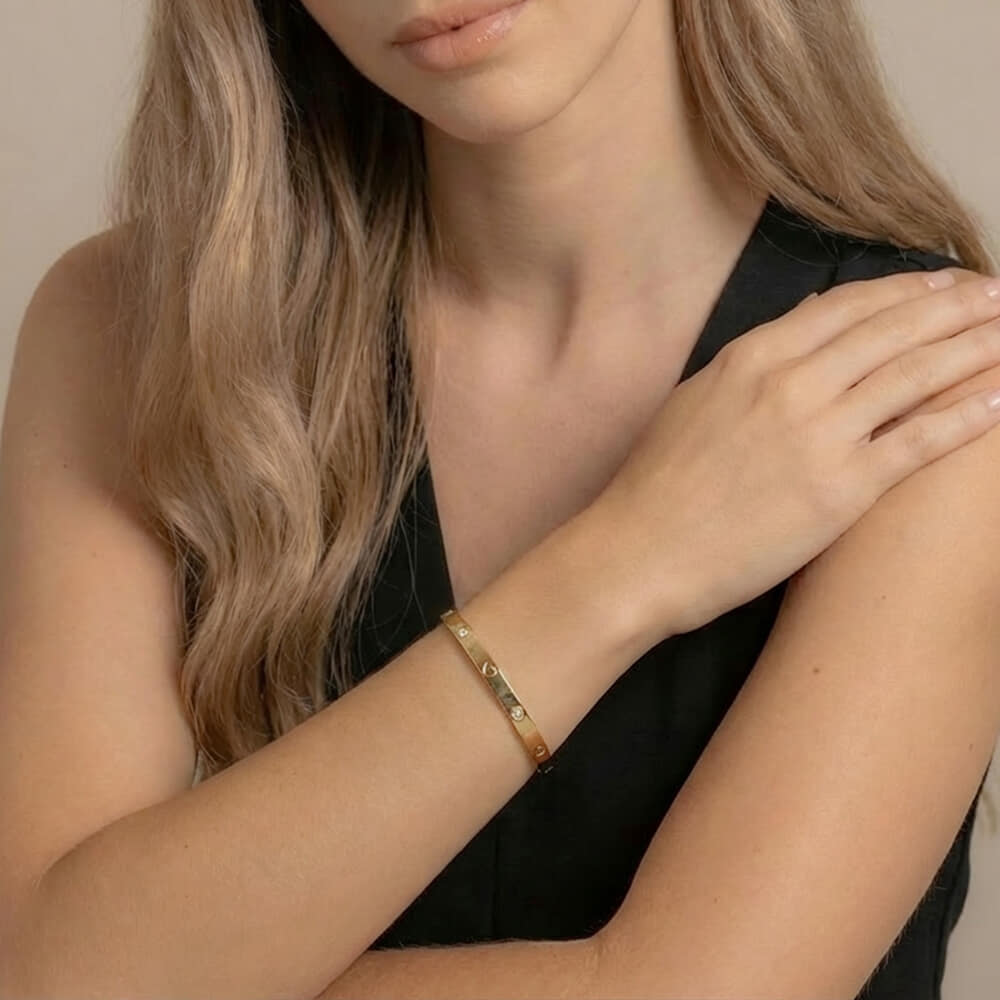 Heart Diamond Cuff Bracelet