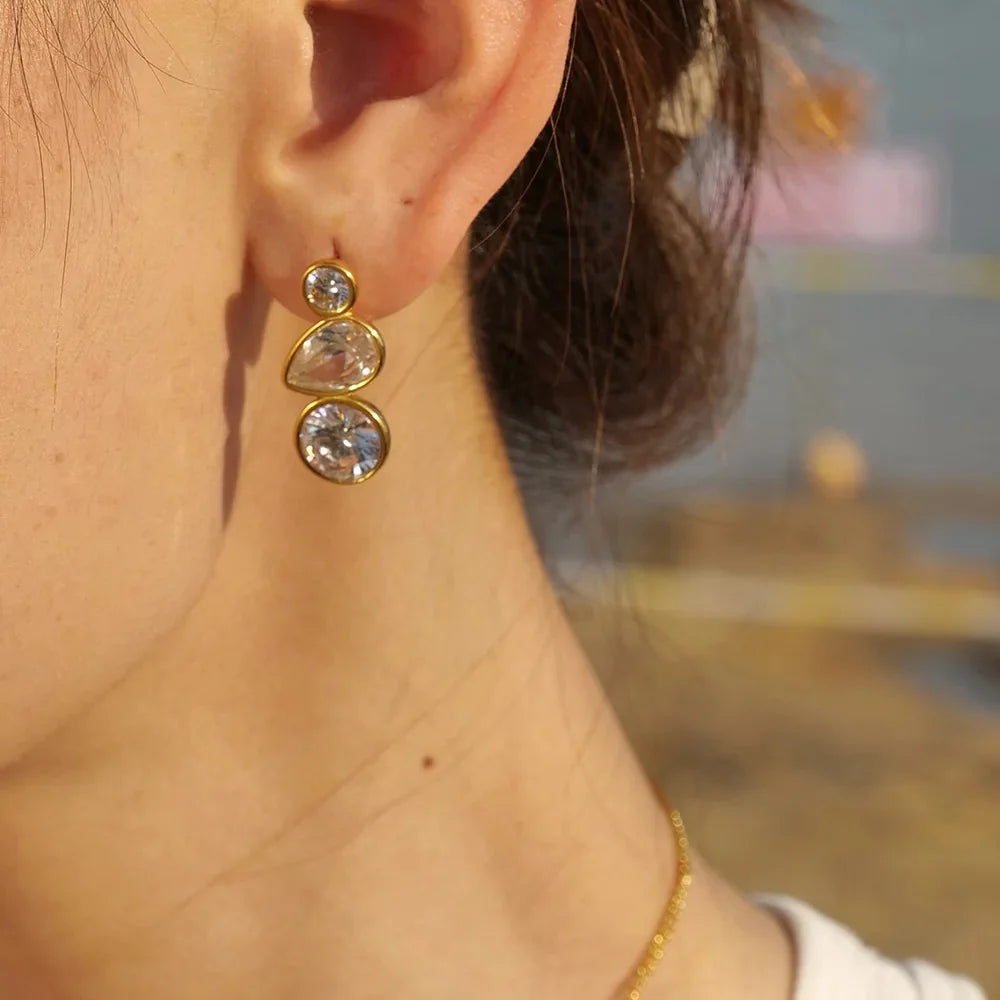 Tri Spark Earrings