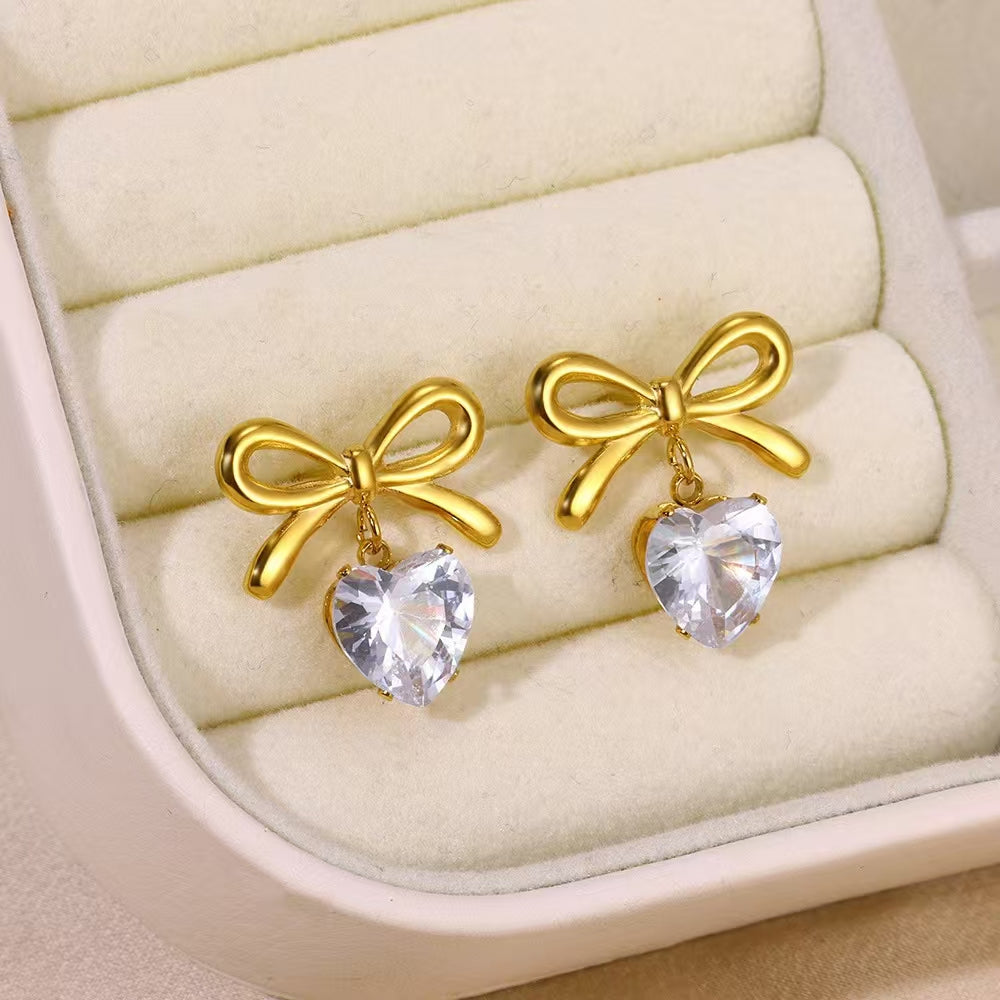 Roselle Bow & Star Earrings