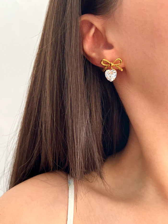 Roselle Bow & Star Earrings