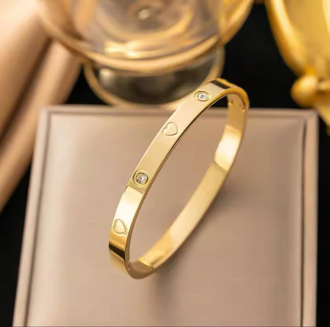 Heart Diamond Cuff Bracelet