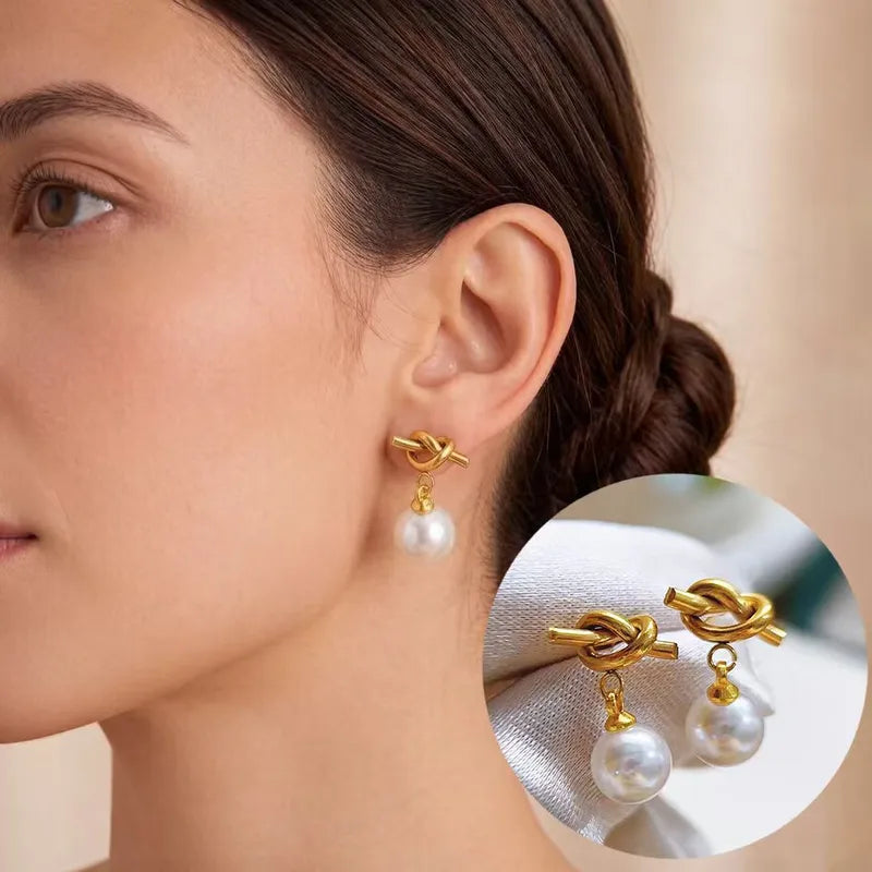 Knotty Pearl Earrings
