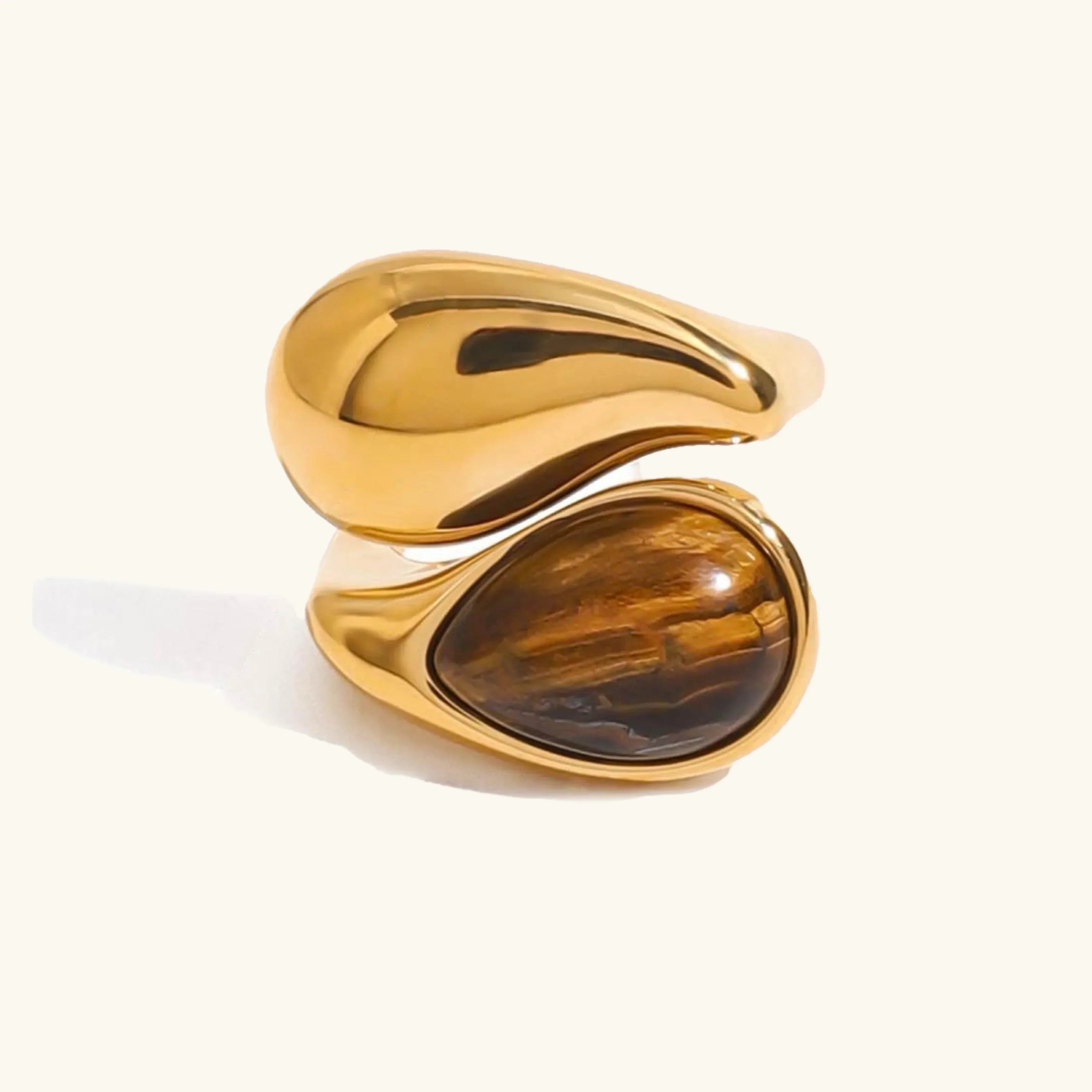 Tiger Eye Curve Ring